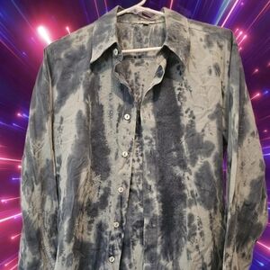 Sharagano Tie-Dye Button-Up Shirt - Size M
